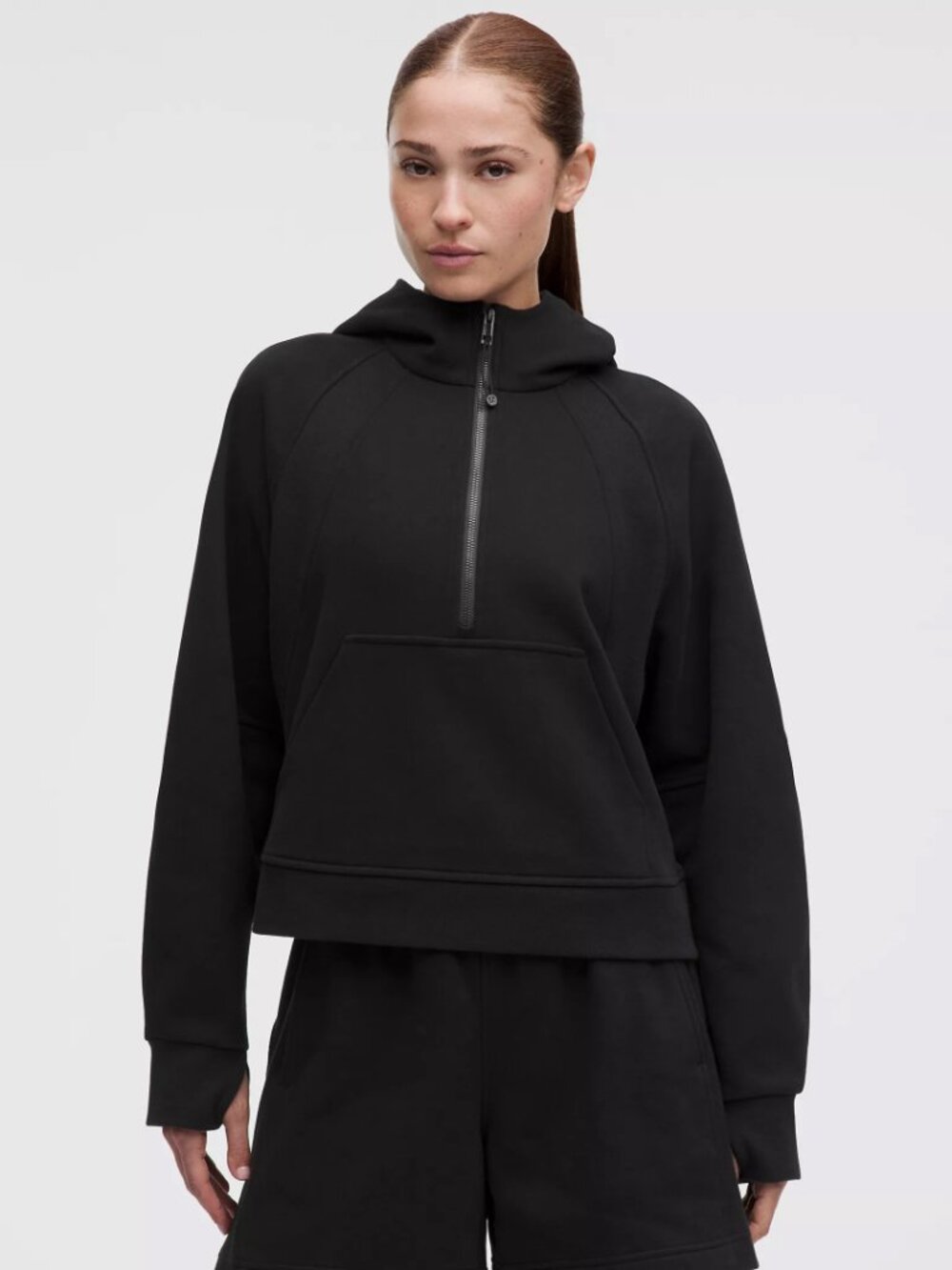 Lululemon Black Scuba Half-Zip Funnel Neck Hoodie